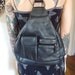 90s grunge black leather backpack purse