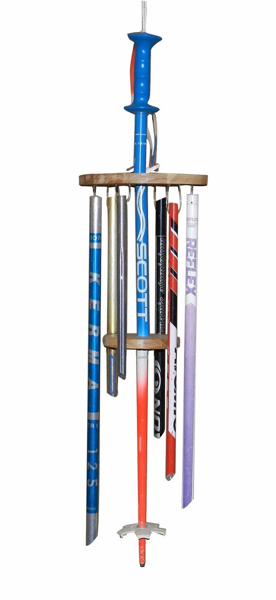 Recycled Ski Pole Wind Chime Single Stack by ShitzandTLPCreations