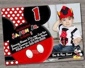 HUGE SELECTION Mickey Mouse Invitation - Red Yellow Black Mickey Mouse Birthday Party Invitations - Mickey Clubhouse Invitation