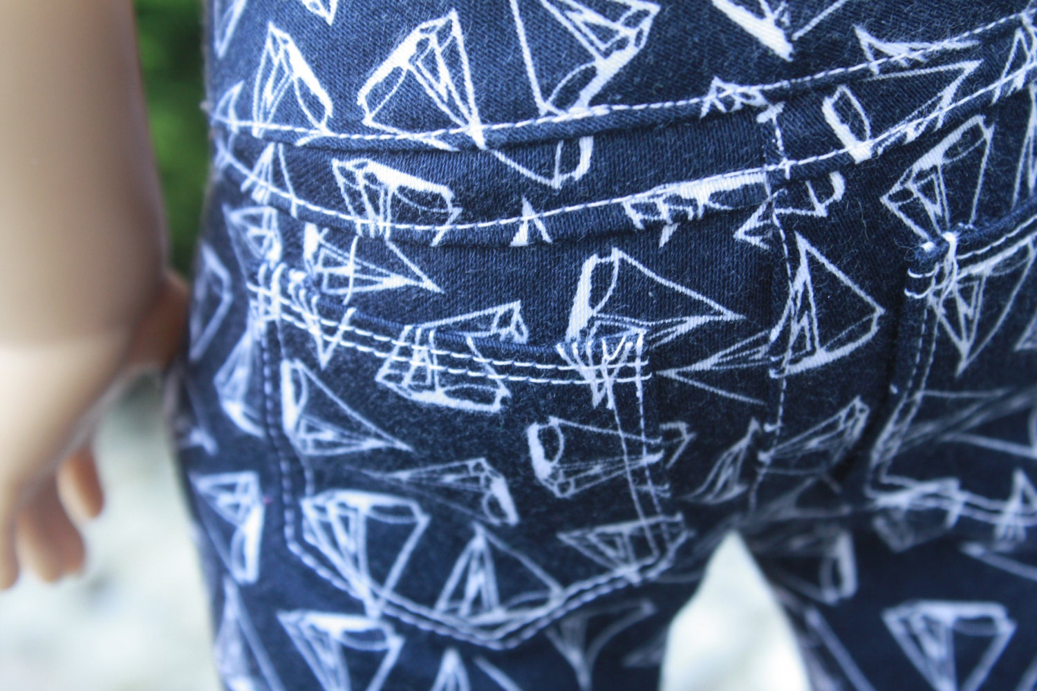 Trendy Navy Sailboat SKINNY JEANS  for American Girl made from popular  Liberty Jane Pattern
