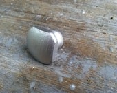 Set of Four 4 Silver Hand Painted Wooden Square Knobs Pulls Hardware Dresser Drawer