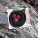 Felted Nest Brooch - dark orange