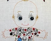 SALE Tattoo Kewpie Doll Cutesie Digital Embroidery Patterns