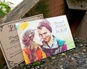 Picture Save the Date  - Double Color Wedding Post Card - Design Fee