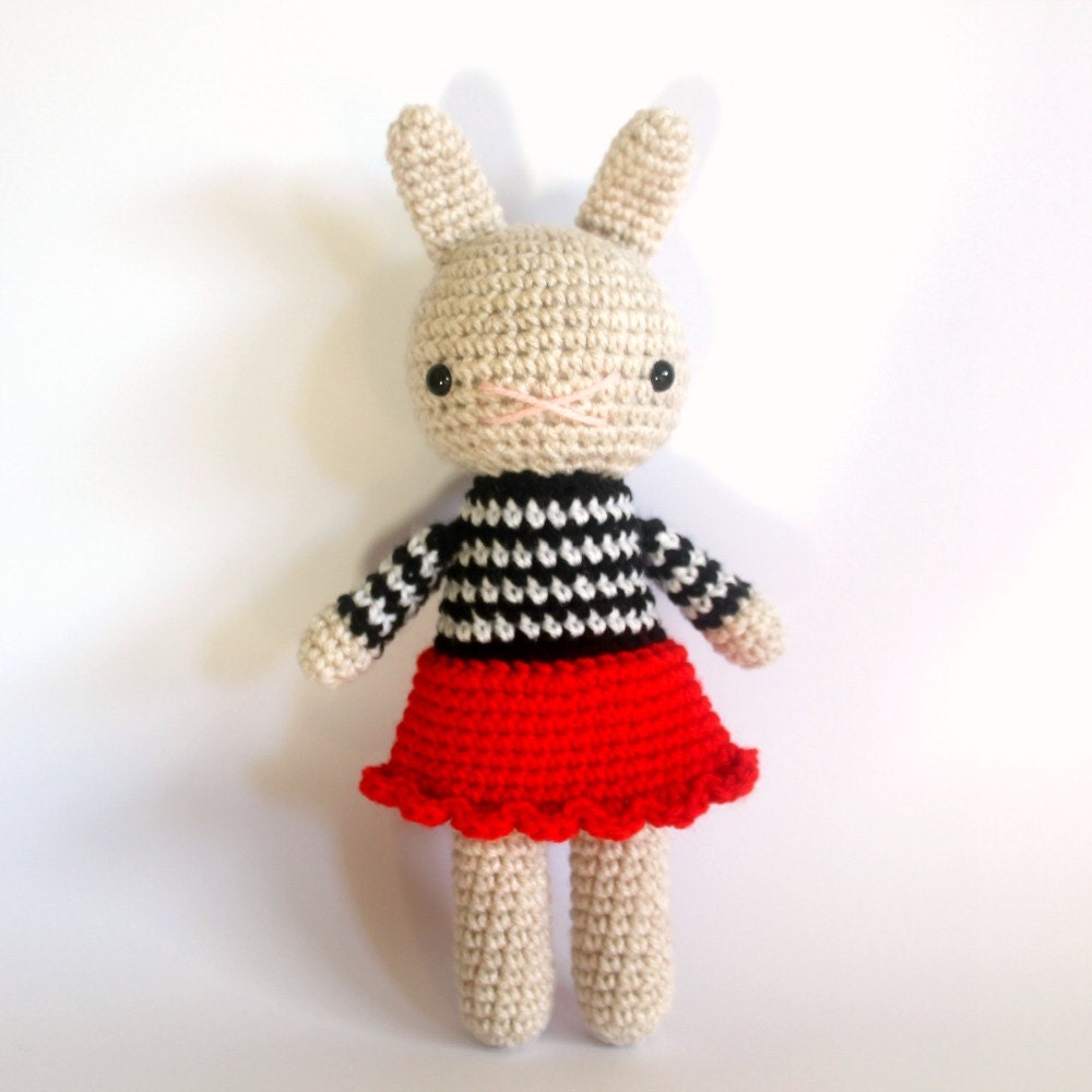 jessica .. girl rabbit doll, stuffed plush, plushie amigurumi bunny girl toy
