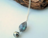 Labradorite and Pyrite Drop Necklace