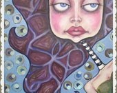 10% off original price  Green-GirL 12"x 12" acrylic on canvas