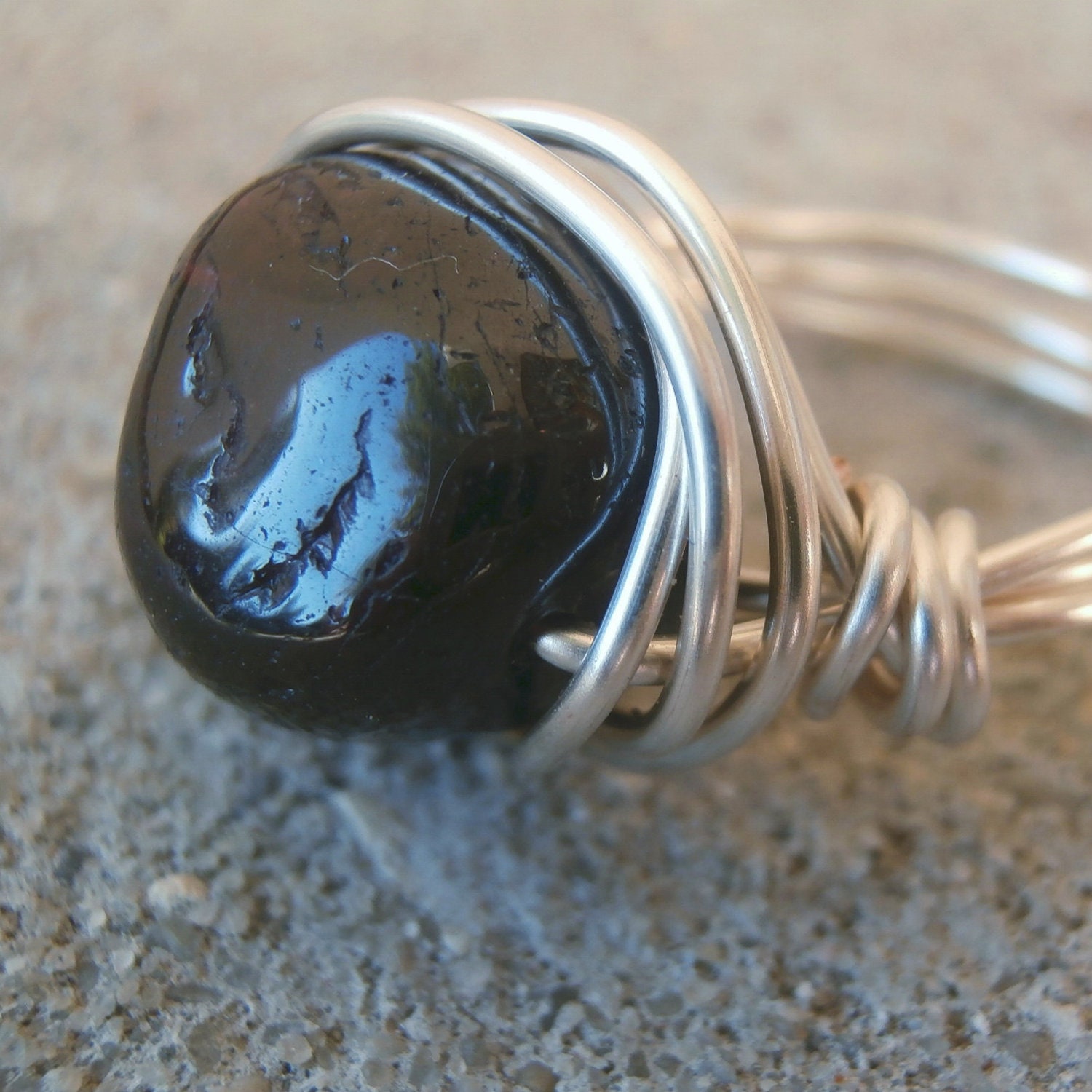 Garnet Ring, TRUE BLOOD Garnet Jewelry, Silver Chunky Ring with Large, Rustic Gemstone - MERLOT Colored, Wine Colored