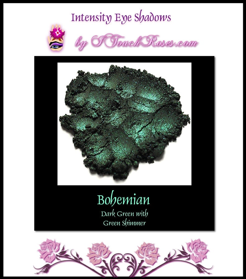 Bohemian - Mineral Eye Shadow 10g jar - Dark Green with Green Shimmer
