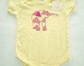 screenprint onesie elephant, bodysuit, layette size 18 months