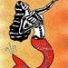 LA SIRENA Day of the Dead Art Mermaid Loteria Print 11 x 14