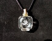 Fairy Etched Tiny Bottle Pendant