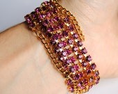 Vintage Rhinestone Cuff OR Skinny Belt - Vintage Jewelry - Free Shipping in the US - Summer Fashion