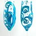 Ocean Waves Wedding Toasting Flutes -- Set of 2 Personalized Hand Painted Champagne Flutes -- Beach Wedding