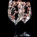 Black and White Trees with Autumn Leaves--Set of 2 Hand Painted Wine Glasses
