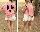 Pink Skull Cut-Out Sweatshirt - M