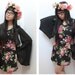 Rose Printed Wing Dress - S
