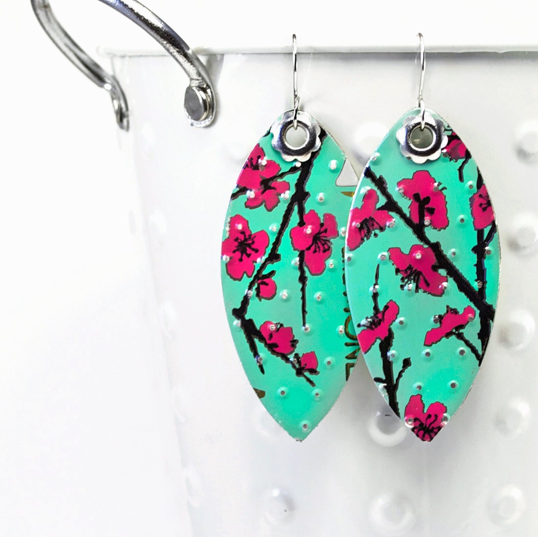 Recycled Jewelry Drop earrings