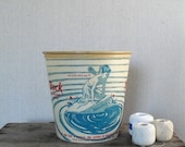 Vintage Bucket : White Rock Container