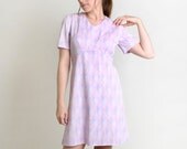 1960s Mini Floral Dress - Pastel Vintage Flower Girl Mod Shift Dress - Medium to Large
