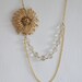 Sunflower Necklace, Gemstone Necklace, Golden Flower Jewelry, Wedding Necklace,Vintage Jewelry, Lemon Quartz Necklace Necklace