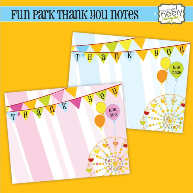 Fun Park Thank You Notes