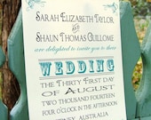 Wedding Invitations: Vintage wedding "Sidney" deposit to begin