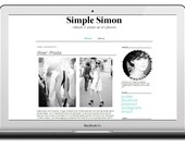 Premade Blogger Template Simple Simon - Black & White