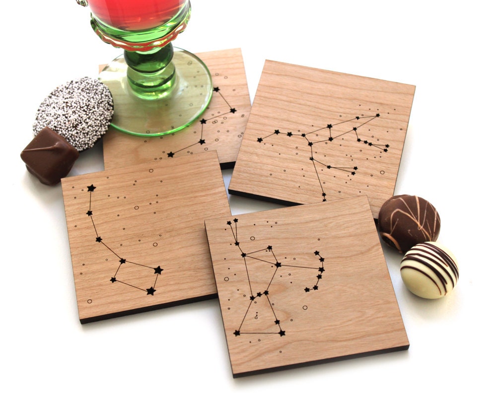 Wood Coasters - Star Constellations