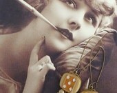 Domino Earrings - Vintage Inspired Jewelry - Vintage Cabochons - Neutral - Gold - Playing Cards - Beige (SD0327)