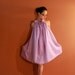lilac cotton ruffle pleats sundress . ready to ship