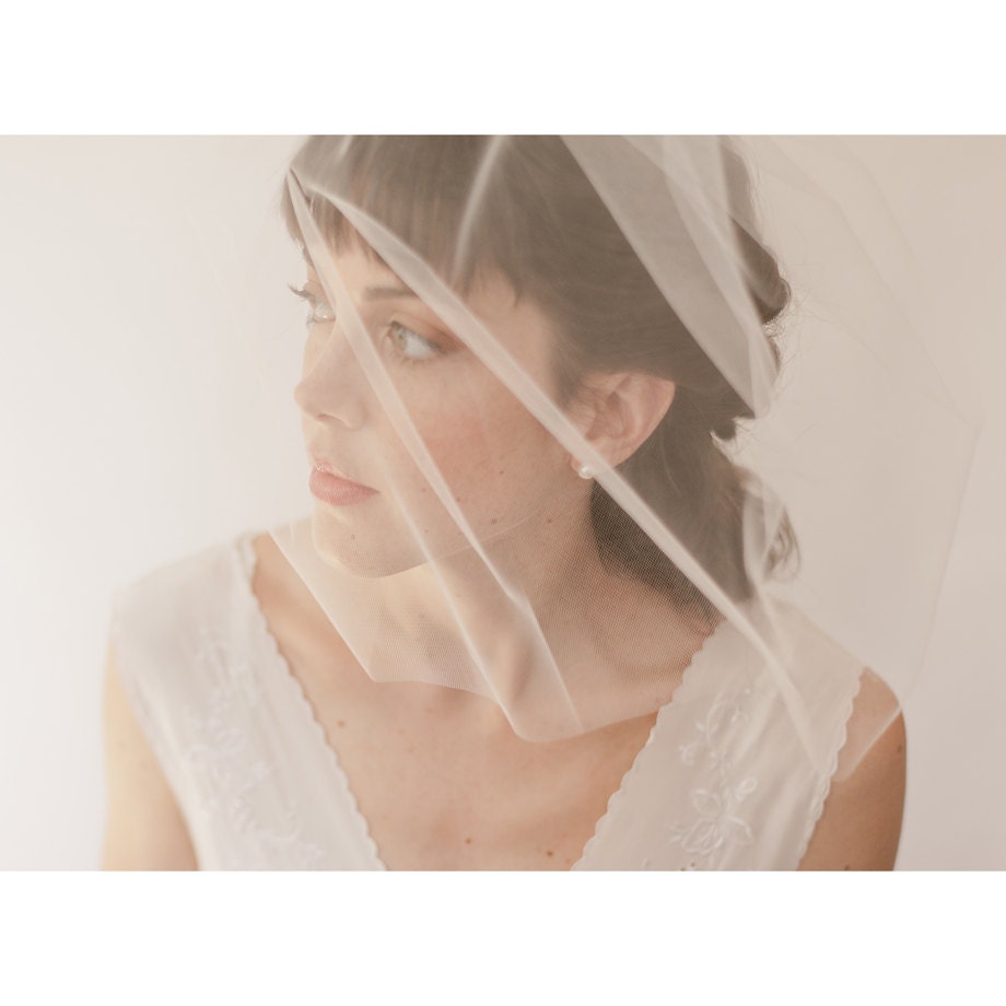 Tulle Birdcage Veil - 16" Full blusher veil 821