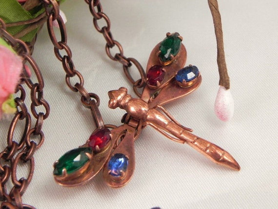 Reinad Copper Dragonfly Necklace