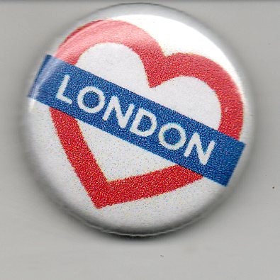 Heart London 1in pinback badge
