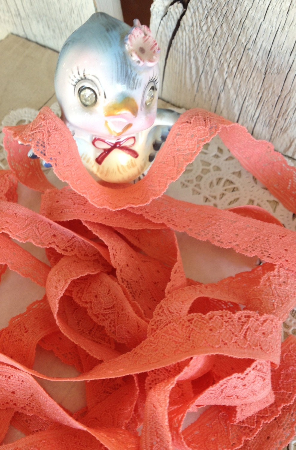 Stretch Lace FLAMINGO -1/2 inch -5 yards for 1.99
