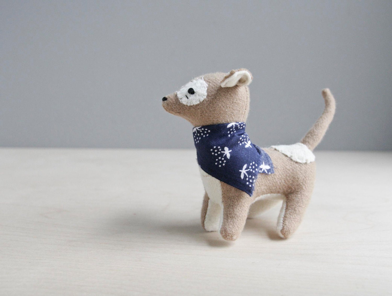 little brown dog / soft sculpture dog
