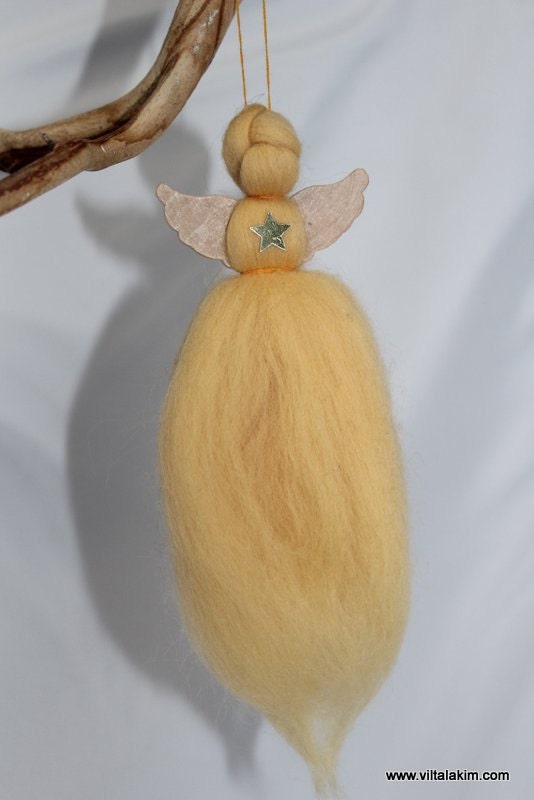 Guardian Christmas angel made from wool (M)