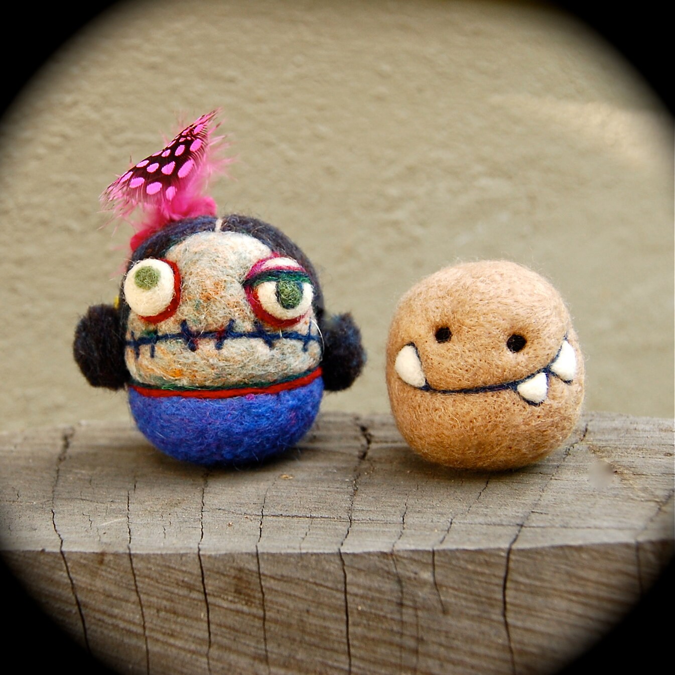 Fancy Zombie Girl and Her Pet Potato Monster OOAK Ready to Ship
