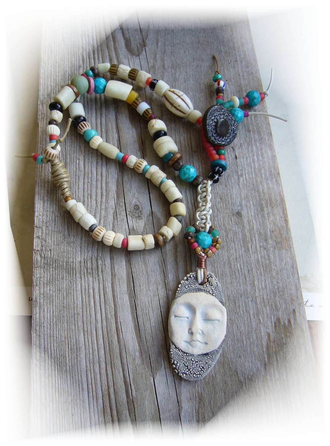 Your Sacred Self  healing necklace   with personal affirmation card  ooak