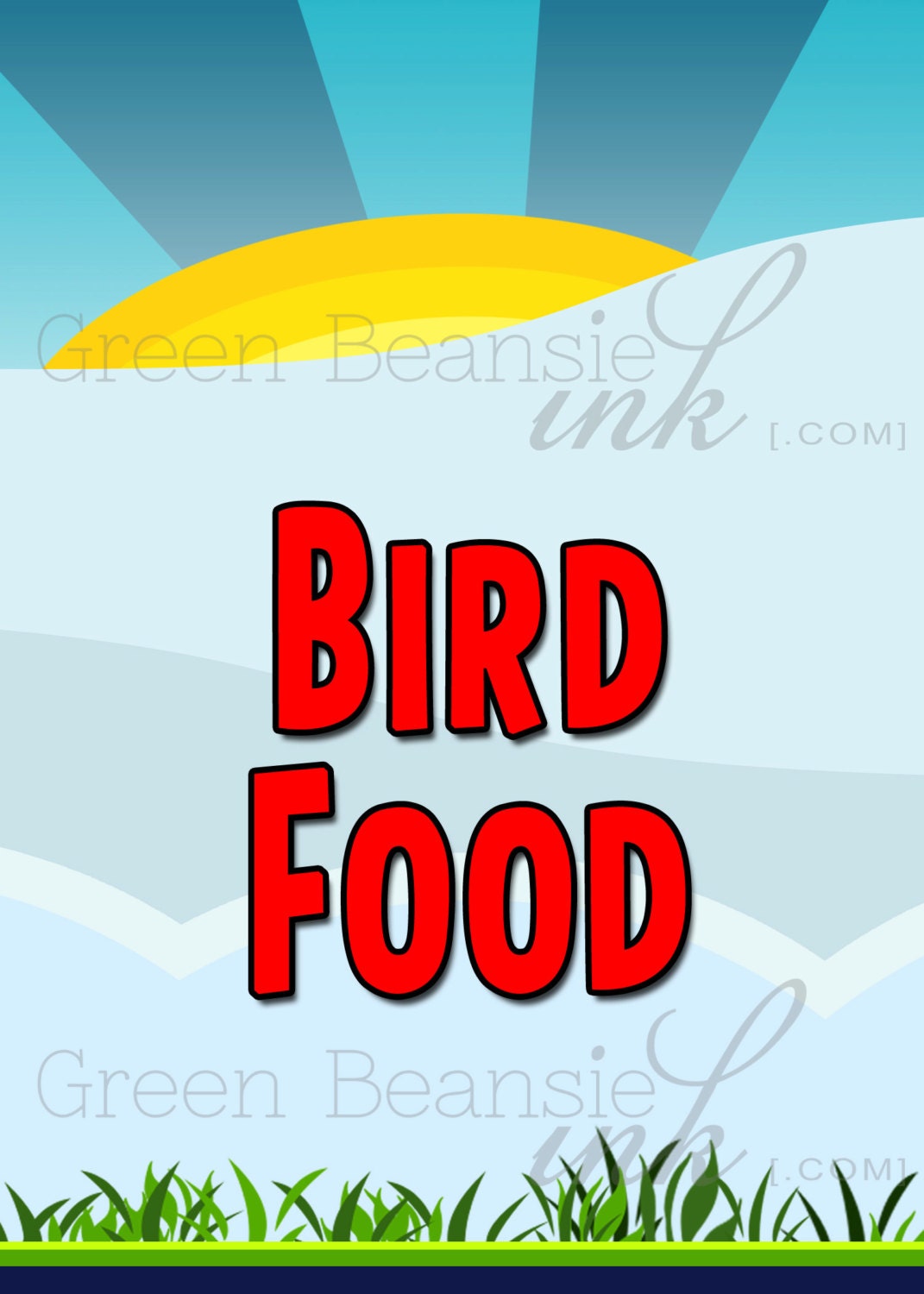 BIRDS Printable Food / Buffet Label Il_570xn