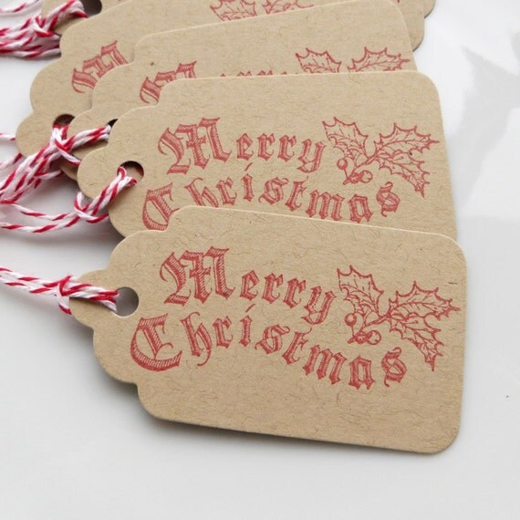 Merry Christmas Tags - Set of 8 - Christmas Gift Wrap Holiday Party Favor Tags Christmas Party Tags Il_570xn