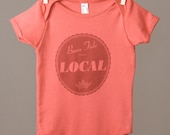 infant onepiece - Local design - American Apparel organic cotton onepiece - pomegranate - coral - FREE SHIPPING - flytrap