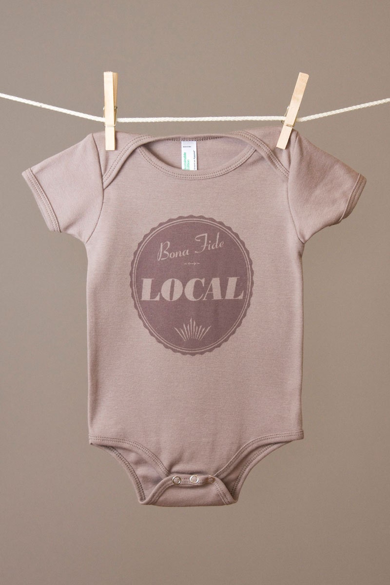infant onepiece - Local design - American Apparel organic cotton one-piece - taupe - unisex - FREE SHIPPING