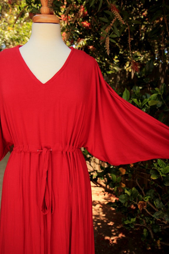 Long Sleeve Maxi Dress in Jersey Knit - Kaftan - Lots of Colors