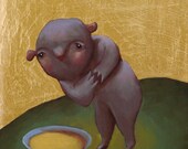 One of a kind Oil Painting with Gold Leaf