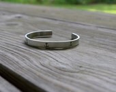 Personalized Anchor Cuff Bracelet - Monogram - Initial - Initials -  Anchor - Nautical - Adjustable - Silver - Metal Stamping - Aluminum