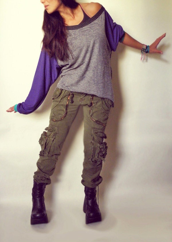 My Boyfriend's Gray Burnout Raglan Sports Tunic