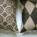 Black and Tan Foulard or Argyle Menswear Hand Printed Linen PIllow Case