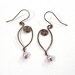 Artisan Earrings, Oxidized Silver, Lavender Pearl, Spiral Jewellery
