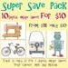 Super Save Pack -10 Digital image sheet Only 10 Usd. -Original Illustrate Drawing  A4